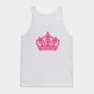 Glittered Pink Crown Tank Top